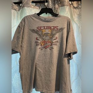 Vintage Biker T shirt XL Grey